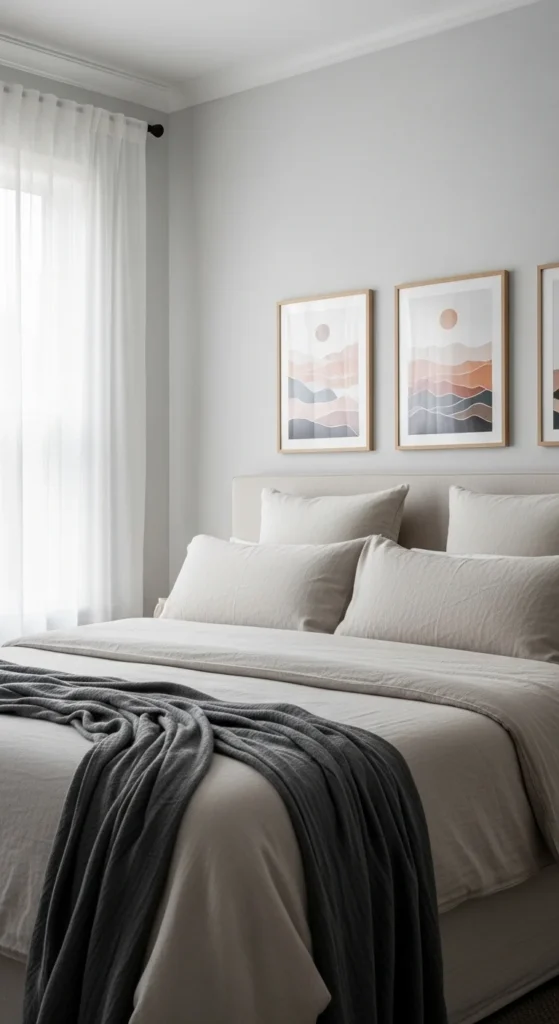 Use Wall Art to Frame the Bed